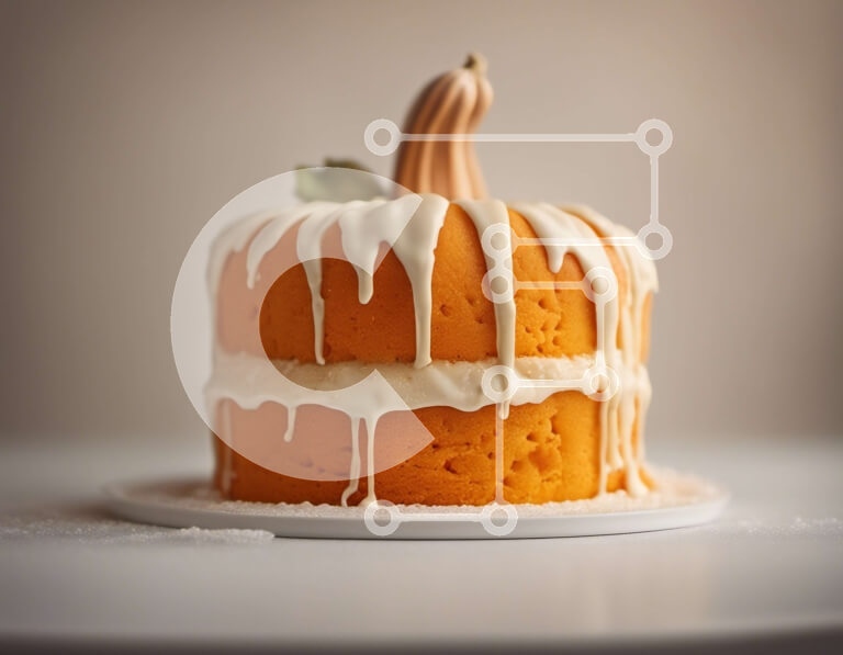 Σετ των 2 Intra Συλλεκτικό Ξύλινο Παζλ Plywood  4mm - Κέικ σε σχήμα κολοκύθας με γλάσο και πάγωμα Σε Ξύλινο Κουτί - Διαστάσεις: 10x10 cm – 25 κομμάτια