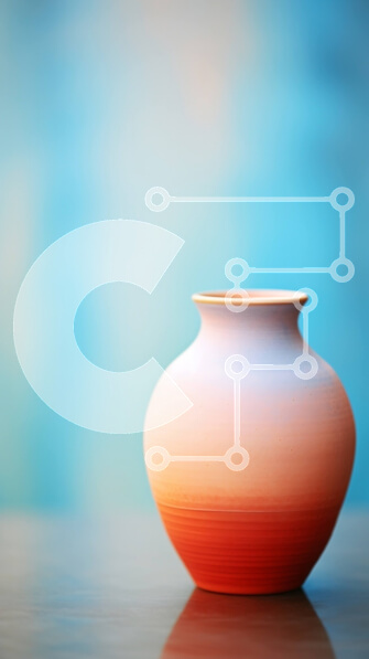 Intra Συλλεκτικό Ξύλινο Παζλ Plywood  4mm - Πορτοκαλί και κόκκινο κεραμικό βάζο στο τραπέζι Σε Ξύλινο Κουτί - Διαστάσεις: 10x10 cm – 25 κομμάτια