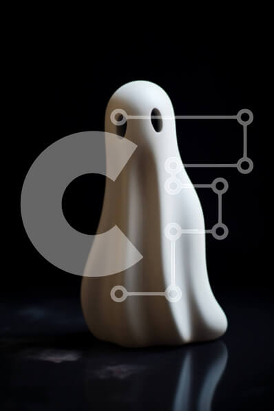 Intra Συλλεκτικό Ξύλινο Παζλ Plywood  4mm - Απόκοσμο λευκό φάντασμα Σε Ξύλινο Κουτί - Διαστάσεις Puzzle: 10x10 cm – 25 κομμάτια