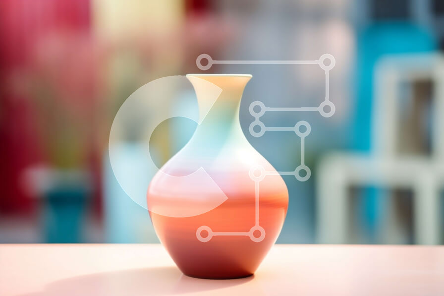 Intra Συλλεκτικό Ξύλινο Παζλ Plywood  4mm - Πολύχρωμο βάζο σε τραπέζι εξωτερικού χώρου με φυτά σε γλάστρες Σε Ξύλινο Κουτί - Διαστάσεις: 10x10 cm – 25 κομμάτια