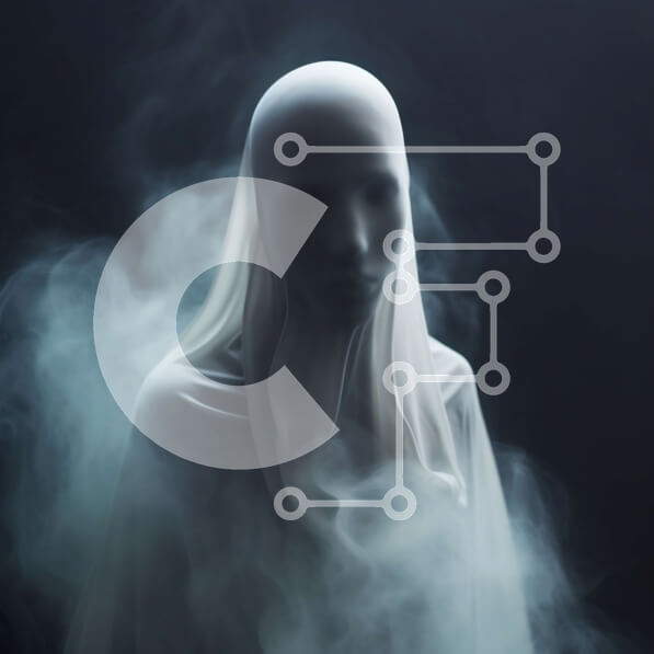 Intra Συλλεκτικό Ξύλινο Παζλ Plywood  4mm - Μυστηριώδης φιγούρα φάντασμα σε ομιχλώδες περιβάλλον Σε Ξύλινο Κουτί - Διαστάσεις Puzzle: 10x10 cm – 25 κομμάτια