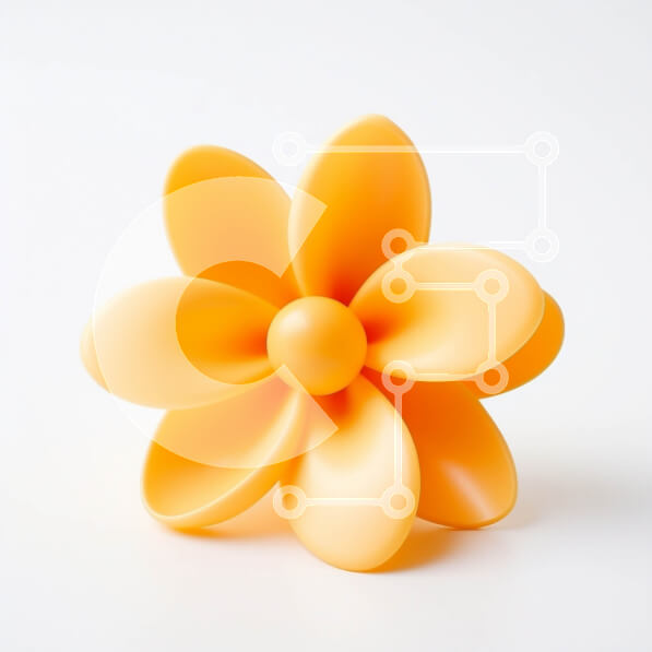 Intra Συλλεκτικό Ξύλινο Παζλ Plywood  4mm - Κίτρινο λουλούδι γλυπτό σε άσπρο φόντο Σε Ξύλινο Κουτί - Διαστάσεις Puzzle: 10x10 cm – 25 κομμάτια