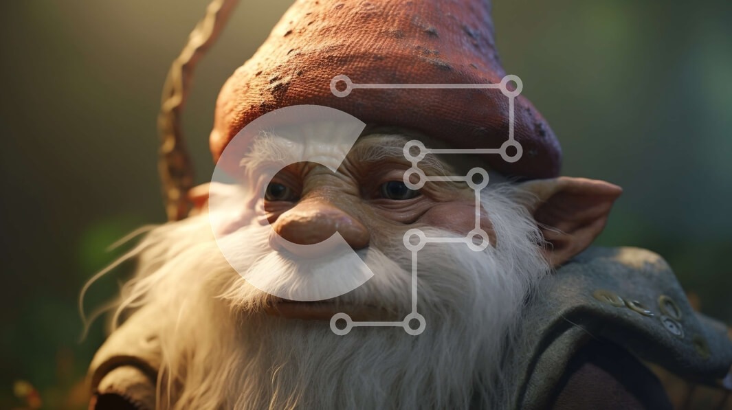 Intra Συλλεκτικό Ξύλινο Παζλ Plywood  4mm - Αξιολάτρευτη εικόνα ενός καλικάντζαρου που φορά ένα κόκκινο καπέλο και κρατά ένα προσωπικό Σε Ξύλινο Κουτί - Διαστάσεις: 10x10 cm – 25 κομμάτια