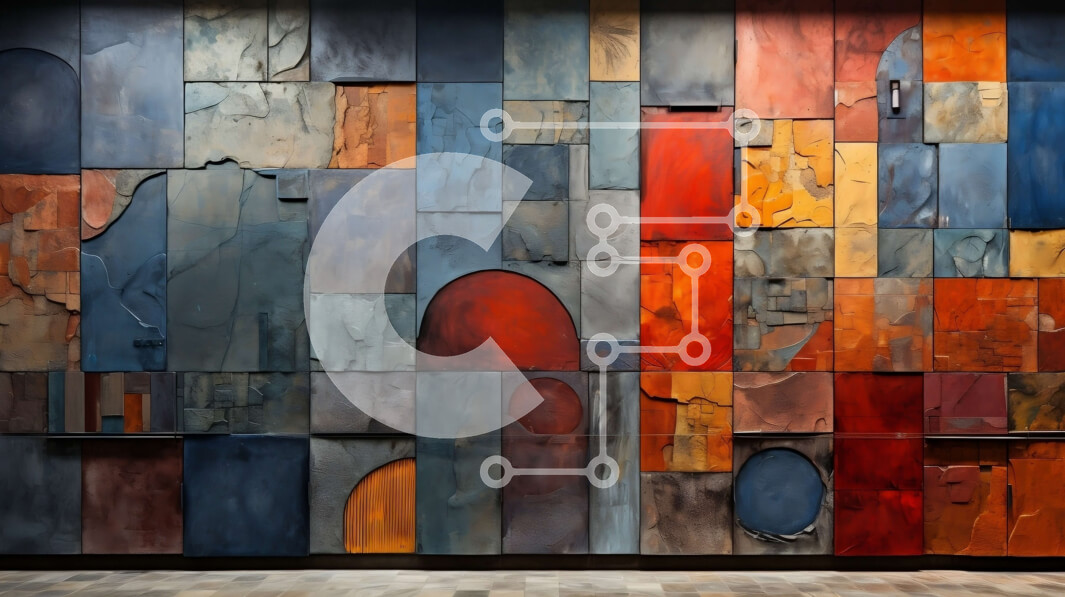 Intra Συλλεκτικό Ξύλινο Παζλ Plywood  4mm - Πολύχρωμο γεωμετρικό κεραμίδι φόντο τοίχο Σε Ξύλινο Κουτί - Διαστάσεις Puzzle: 10x10 cm – 25 κομμάτια