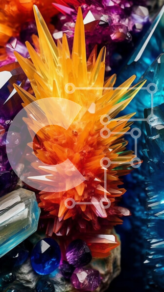 Σετ των 2 Intra Συλλεκτικό Ξύλινο Παζλ Plywood  4mm - Δονούμενη εικόνα λαμπερών κρυστάλλων σε βραχώδη επιφάνεια Σε Ξύλινο Κουτί - Διαστάσεις: 10x10 cm – 25 κομμάτια