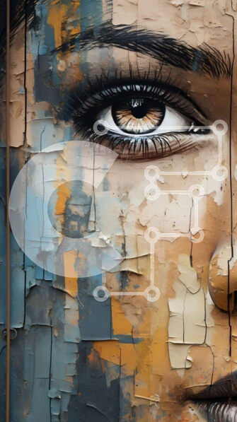 Intra Συλλεκτικό Ξύλινο Παζλ Plywood  4mm - Γυναίκα με ραγισμένο χρώμα μακιγιάζ Σε Ξύλινο Κουτί - Διαστάσεις Puzzle: 10x10 cm – 25 κομμάτια