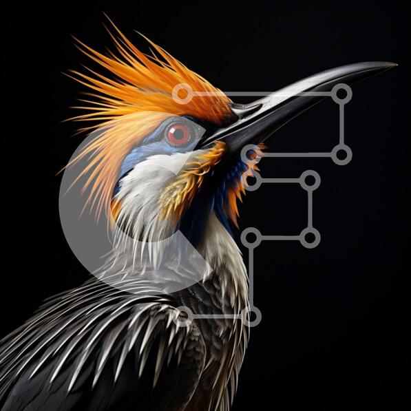 Intra Συλλεκτικό Ξύλινο Παζλ Plywood  4mm - Εκπληκτική εικόνα ενός πολύχρωμου πουλιού με ζωηρά φτερά και μακρύ ράμφος Σε Ξύλινο Κουτί - Διαστάσεις: 10x10 cm – 25 κομμάτια