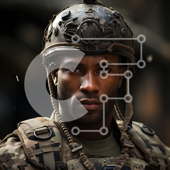 Intra Συλλεκτικό Ξύλινο Παζλ Plywood  4mm - Στρατιώτης με στολή παραλλαγής και κράνος Σε Ξύλινο Κουτί - Διαστάσεις Puzzle: 10x10 cm – 25 κομμάτια