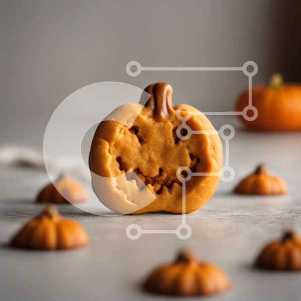 Σετ των 2 Intra Συλλεκτικό Ξύλινο Παζλ Plywood  4mm - Μπισκότο σε σχήμα κολοκύθας με μικρές κολοκύθες σε τραπέζι Σε Ξύλινο Κουτί - Διαστάσεις: 10x10 cm – 25 κομμάτια