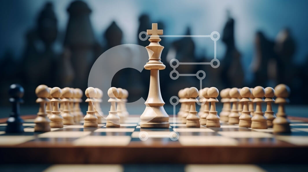 Intra Συλλεκτικό Ξύλινο Παζλ Plywood  4mm - Σκακιέρα με λευκό βασιλιά στα μαύρα πιόνια Σε Ξύλινο Κουτί - Διαστάσεις Puzzle: 10x10 cm – 25 κομμάτια