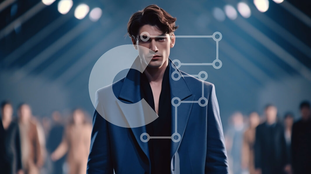 Σετ των 2 Intra Συλλεκτικό Ξύλινο Παζλ Plywood  4mm - Μοντέρνος άντρας που περπατά στον διάδρομο με μια ομάδα ανθρώπων στο παρασκήνιο Σε Ξύλινο Κουτί - Διαστάσεις: 10x10 cm – 25 κομμάτια