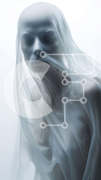 Intra Συλλεκτικό Ξύλινο Παζλ Plywood  4mm - Μυστηριώδης γυναίκα που κρύβεται στα λευκά Σε Ξύλινο Κουτί - Διαστάσεις Puzzle: 10x10 cm – 25 κομμάτια