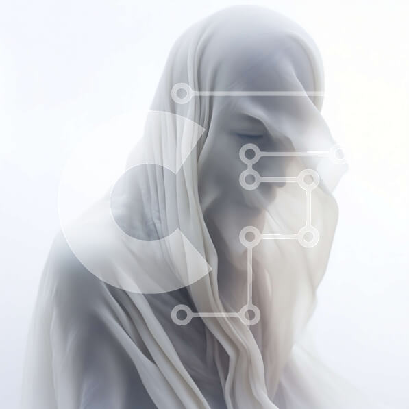 Intra Συλλεκτικό Ξύλινο Παζλ Plywood  4mm - Ομιχλώδης Φιγούρα με Καλυμμένο Κεφάλι Σε Ξύλινο Κουτί - Διαστάσεις Puzzle: 10x10 cm – 25 κομμάτια