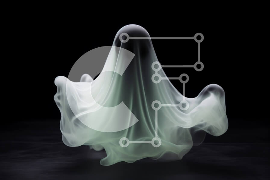 Intra Συλλεκτικό Ξύλινο Παζλ Plywood  4mm - Φιγούρα σαν φάντασμα που επιπλέει στον αέρα σε μαύρο φόντο Σε Ξύλινο Κουτί - Διαστάσεις Puzzle: 10x10 cm – 25 κομμάτια