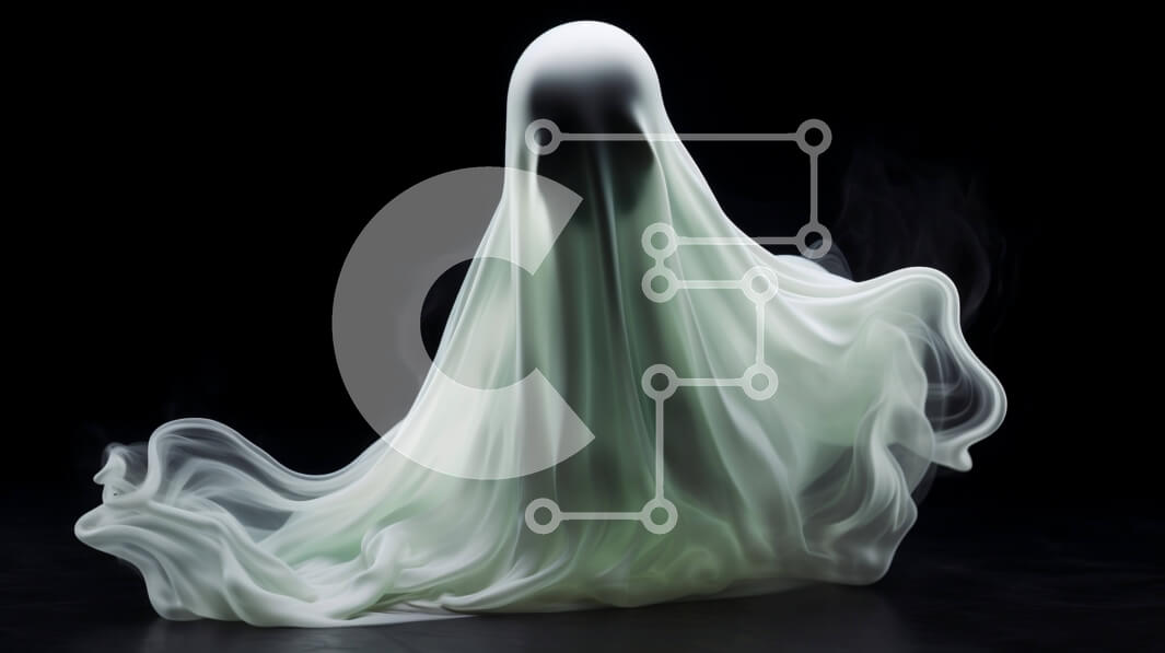 Intra Συλλεκτικό Ξύλινο Παζλ Plywood  4mm - Λευκό φάντασμα που επιπλέει στον αέρα σε μαύρο φόντο Σε Ξύλινο Κουτί - Διαστάσεις Puzzle: 10x10 cm – 25 κομμάτια