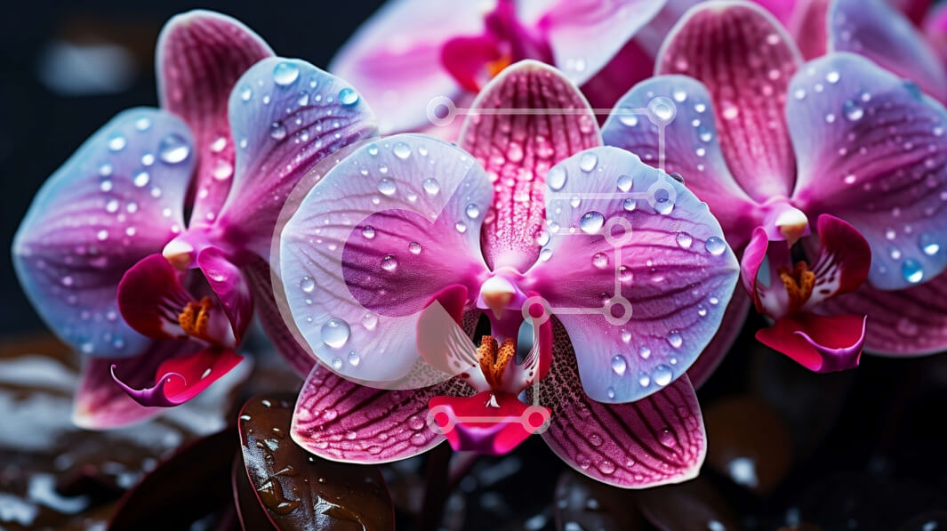 Intra Συλλεκτικό Ξύλινο Παζλ Plywood  4mm - Εκπληκτική εικόνα από ορχιδέες με σταγόνες νερού Σε Ξύλινο Κουτί - Διαστάσεις: 10x10 cm – 25 κομμάτια