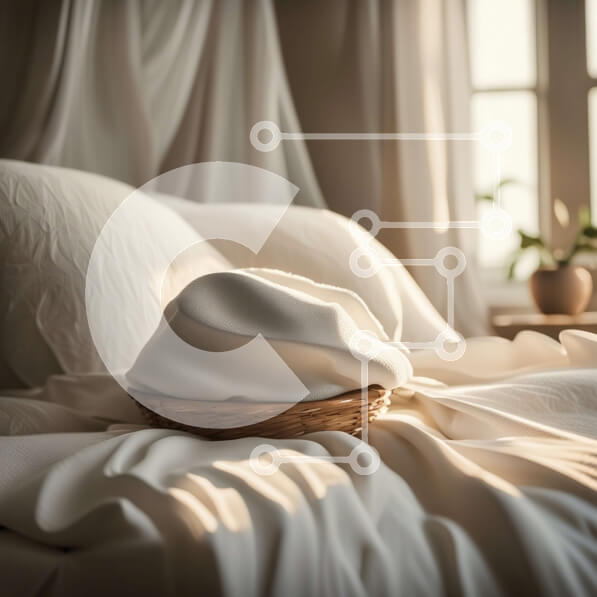 Intra Συλλεκτικό Ξύλινο Παζλ Plywood  4mm - Μινιμαλιστική και καθαρή εμφάνιση: Λευκό Καπέλο στο κρεβάτι Σε Ξύλινο Κουτί - Διαστάσεις Puzzle: 10x10 cm – 25 κομμάτια