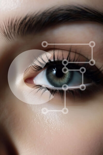 Intra Συλλεκτικό Ξύλινο Παζλ Plywood  4mm - Όμορφο κοντινό πλάνο γυναικείου ματιού με πράσινη σκιά ματιών Σε Ξύλινο Κουτί - Διαστάσεις Puzzle: 10x10 cm – 25 κομμάτια