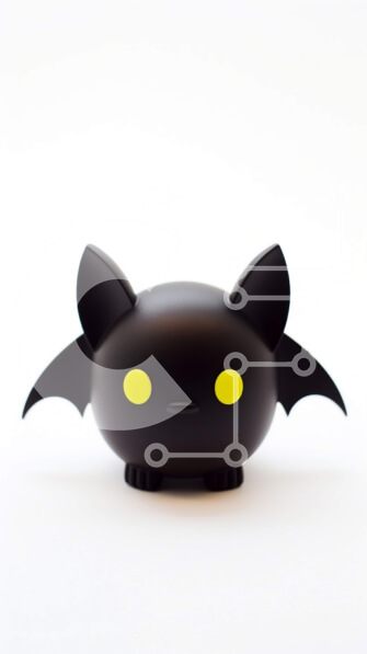 Intra Συλλεκτικό Ξύλινο Παζλ Plywood  4mm - Μαύρο παιχνίδι ρόπαλο με κίτρινα μάτια σε λευκή επιφάνεια Σε Ξύλινο Κουτί - Διαστάσεις: 10x10 cm – 25 κομμάτια