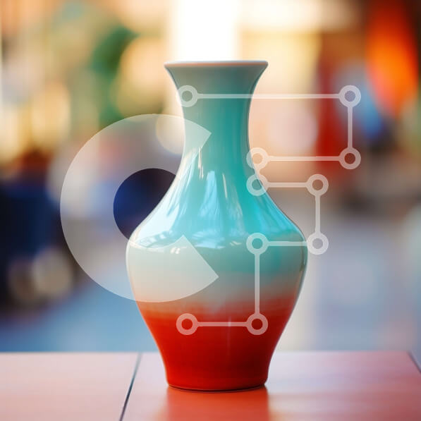 Intra Συλλεκτικό Ξύλινο Παζλ Plywood  4mm - Διακοσμητικό βάζο σε πορτοκαλί τραπέζι Σε Ξύλινο Κουτί - Διαστάσεις Puzzle: 10x10 cm – 25 κομμάτια