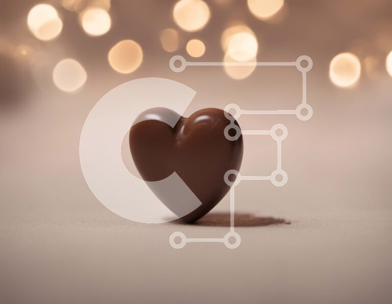 Intra Συλλεκτικό Ξύλινο Παζλ Plywood  4mm - Ρομαντική μπάρα σοκολάτας σε σχήμα καρδιάς σε φόντο Bokeh Lights Σε Ξύλινο Κουτί - Διαστάσεις Puzzle: 10x10 cm – 25 κομμάτια