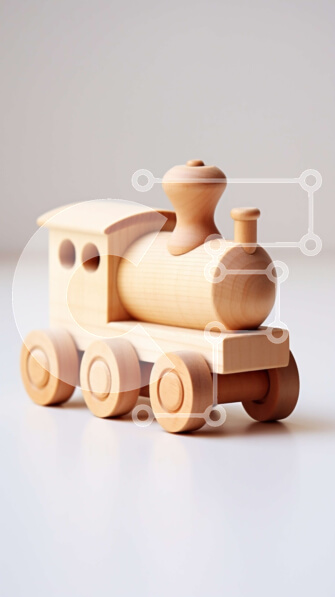 Intra Συλλεκτικό Ξύλινο Παζλ Plywood  4mm - Πολύχρωμο ξύλινο παιχνίδι τρένο με ατμομηχανή και επιβατικά αυτοκίνητα Σε Ξύλινο Κουτί - Διαστάσεις Puzzle: 10x10 cm – 25 κομμάτια