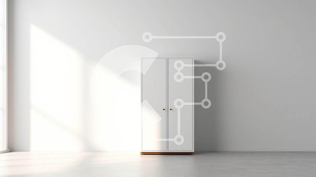 Intra Συλλεκτικό Ξύλινο Παζλ Plywood  4mm - Κομψή λευκή ντουλάπα σε δωμάτιο με φυσικό φωτισμό Σε Ξύλινο Κουτί - Διαστάσεις Puzzle: 10x10 cm – 25 κομμάτια