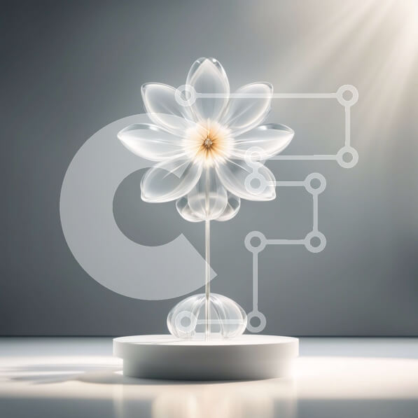 Intra Συλλεκτικό Ξύλινο Παζλ Plywood  4mm - Όμορφη εικόνα ενός καθαρού γυάλινου βάζου με ένα ενιαίο λευκό λουλούδι Σε Ξύλινο Κουτί - Διαστάσεις: 10x10 cm – 25 κομμάτια