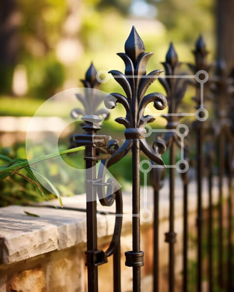 Σετ των 2 Intra Συλλεκτικό Ξύλινο Παζλ Plywood  4mm - Όμορφη εικόνα ενός ξεπερασμένου φράχτη από σφυρήλατο σίδερο με περίπλοκα σχέδια Σε Ξύλινο Κουτί - Διαστάσεις: 10x10 cm – 25 κομμάτια