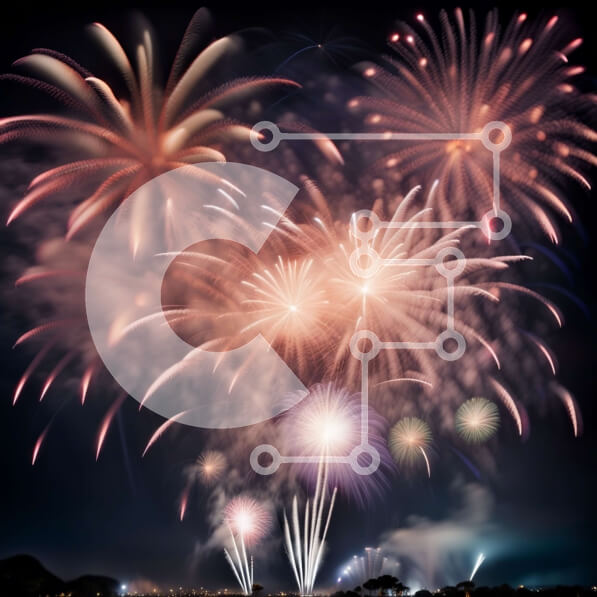 Intra Συλλεκτικό Ξύλινο Παζλ Plywood  4mm - Ζωντανή επίδειξη πυροτεχνημάτων πάνω από μια όμορφη προκυμαία Σε Ξύλινο Κουτί - Διαστάσεις: 10x10 cm – 25 κομμάτια