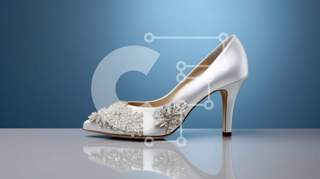 Intra Συλλεκτικό Ξύλινο Παζλ Plywood  4mm - Κομψές λευκές ψηλοτάκουνες γόβες με κρυστάλλινο στολισμό Σε Ξύλινο Κουτί - Διαστάσεις Puzzle: 10x10 cm – 25 κομμάτια