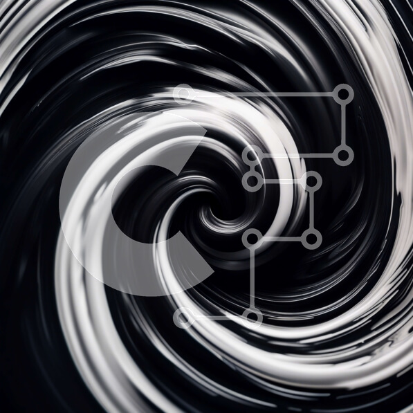 Intra Συλλεκτικό Ξύλινο Παζλ Plywood  4mm - Αφηρημένο ασπρόμαυρο σπειροειδές μοτίβο με στροβιλιστική κίνηση Σε Ξύλινο Κουτί - Διαστάσεις Puzzle: 10x10 cm – 25 κομμάτια