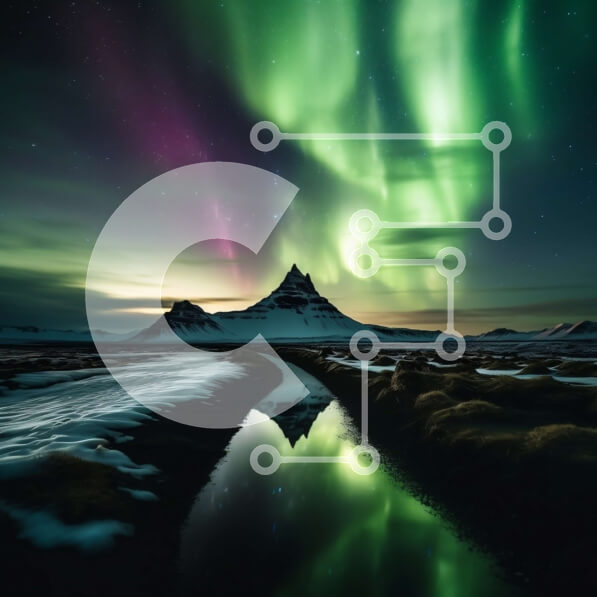 Intra Συλλεκτικό Ξύλινο Παζλ Plywood  4mm - Όμορφη εικόνα ενός βουνού με πράσινο σέλας σε μια καθαρή νύχτα Σε Ξύλινο Κουτί - Διαστάσεις: 10x10 cm – 25 κομμάτια