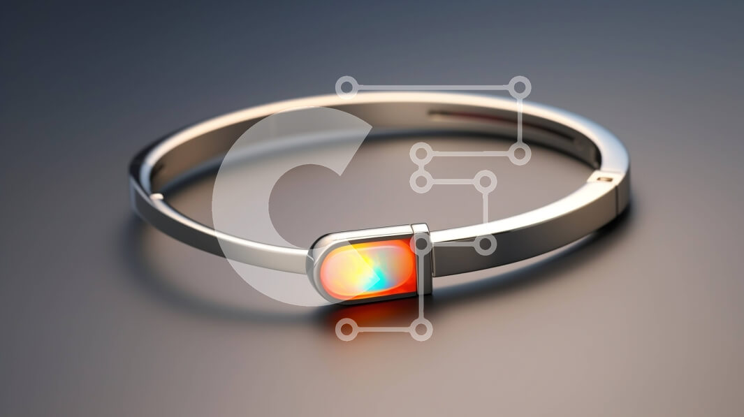 Intra Συλλεκτικό Ξύλινο Παζλ Plywood  4mm - Ασημένιο βραχιόλι με πορτοκαλί ποτήρι Σε Ξύλινο Κουτί - Διαστάσεις Puzzle: 10x10 cm – 25 κομμάτια