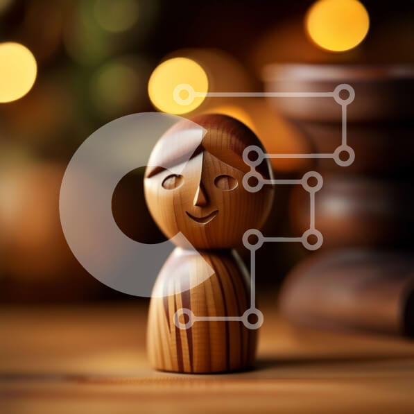 Intra Συλλεκτικό Ξύλινο Παζλ Plywood  4mm - Όμορφο ξύλινο άγαλμα γαλήνιας γυναίκας στο τραπέζι Σε Ξύλινο Κουτί - Διαστάσεις: 10x10 cm – 25 κομμάτια