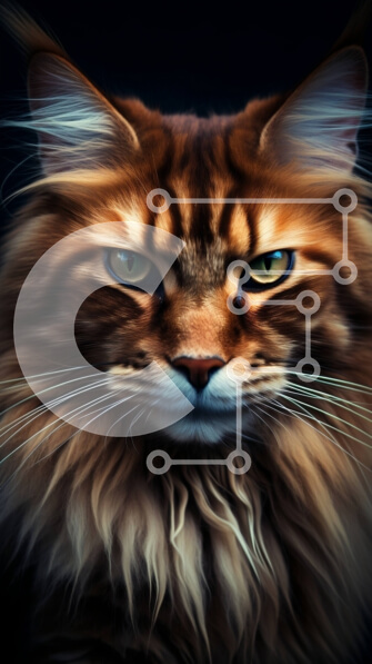 Σετ των 2 Intra Συλλεκτικό Ξύλινο Παζλ Plywood  4mm - Όμορφη κοντινή φωτογραφία του προσώπου μιας γάτας με μαγευτικά πράσινα μάτια Σε Ξύλινο Κουτί - Διαστάσεις: 10x10 cm – 25 κομμάτια