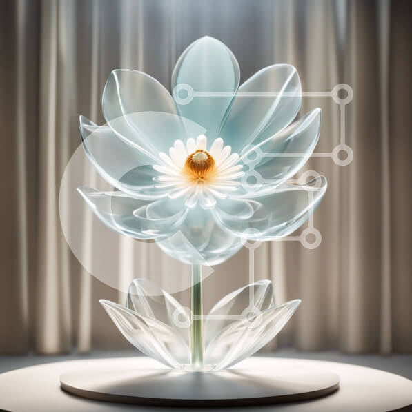 Σετ των 2 Intra Συλλεκτικό Ξύλινο Παζλ Plywood  4mm - Κομψό γυάλινο βάζο με ένα όμορφο λευκό λουλούδι Σε Ξύλινο Κουτί - Διαστάσεις: 10x10 cm – 25 κομμάτια