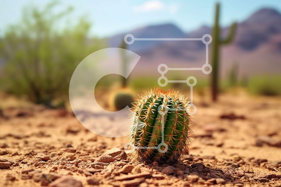 Intra Συλλεκτικό Ξύλινο Παζλ Plywood  4mm - Μοναχικός κάκτος που ευδοκιμεί στη μέση του σκληρού περιβάλλοντος της ερήμου Σε Ξύλινο Κουτί - Διαστάσεις: 10x10 cm – 25 κομμάτια