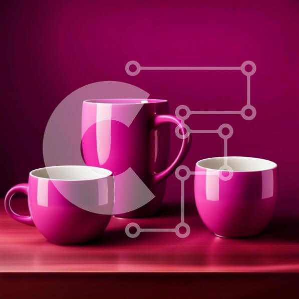 Intra Συλλεκτικό Ξύλινο Παζλ Plywood  4mm - Όμορφη εικόνα δύο ροζ κούπες σε ένα ξύλινο τραπέζι Σε Ξύλινο Κουτί - Διαστάσεις: 10x10 cm – 25 κομμάτια