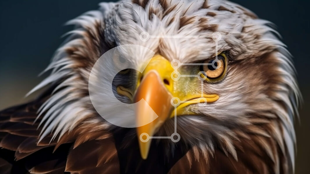 Intra Συλλεκτικό Ξύλινο Παζλ Plywood  4mm - Εκπληκτική θέα από κοντά του κεφαλιού ενός αετού με κοφτερό ράμφος και διαπεραστικά μάτια Σε Ξύλινο Κουτί - Διαστάσεις: 10x10 cm – 25 κομμάτια