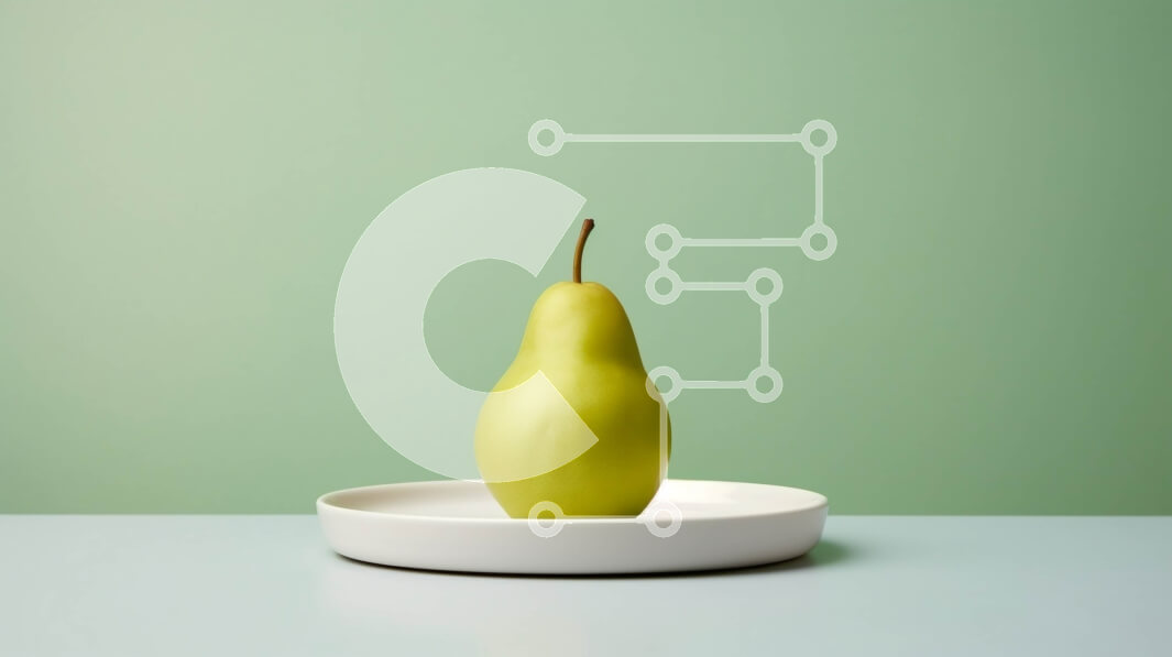 Σετ των 2 Intra Συλλεκτικό Ξύλινο Παζλ Plywood  4mm - Πράσινο αχλάδι σε ένα άσπρο πιάτο Σε Ξύλινο Κουτί - Διαστάσεις: 10x10 cm – 25 κομμάτια