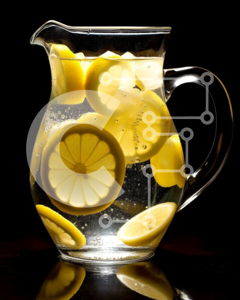 Σετ των 2 Intra Συλλεκτικό Ξύλινο Παζλ Plywood  4mm - Δροσιστική στάμνα με λεμονόνερο σε μαύρη επιφάνεια Σε Ξύλινο Κουτί - Διαστάσεις: 10x10 cm – 25 κομμάτια