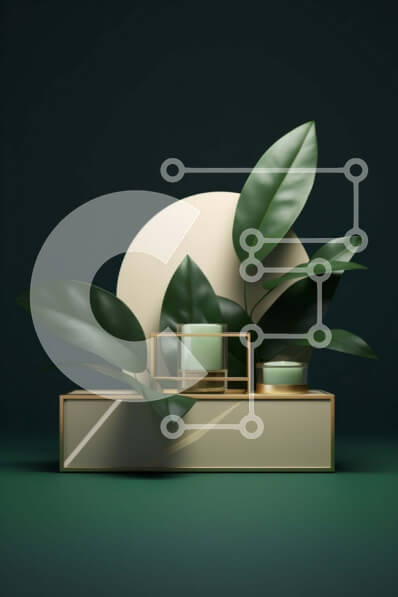 Σετ των 2 Intra Συλλεκτικό Ξύλινο Παζλ Plywood  4mm - Όμορφη εικόνα πράσινου φυτού με λευκό βάζο σε σκούρο φόντο Σε Ξύλινο Κουτί - Διαστάσεις: 10x10 cm – 25 κομμάτια