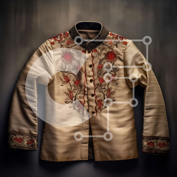 Σετ των 2 Intra Συλλεκτικό Ξύλινο Παζλ Plywood  4mm - Κομψό μπεζ μπουφάν με φλοράλ κέντημα για γυναίκες Σε Ξύλινο Κουτί - Διαστάσεις: 10x10 cm – 25 κομμάτια