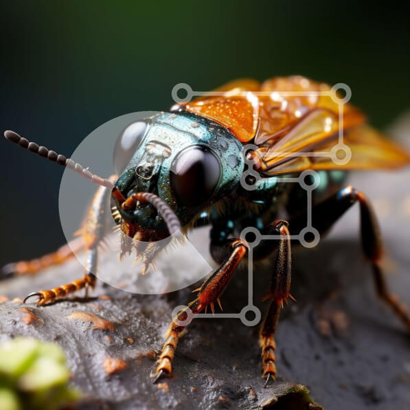 Intra Συλλεκτικό Ξύλινο Παζλ Plywood  4mm - Όμορφη κοντινή εικόνα μιας μέλισσας σε ένα λουλούδι Σε Ξύλινο Κουτί - Διαστάσεις: 10x10 cm – 25 κομμάτια