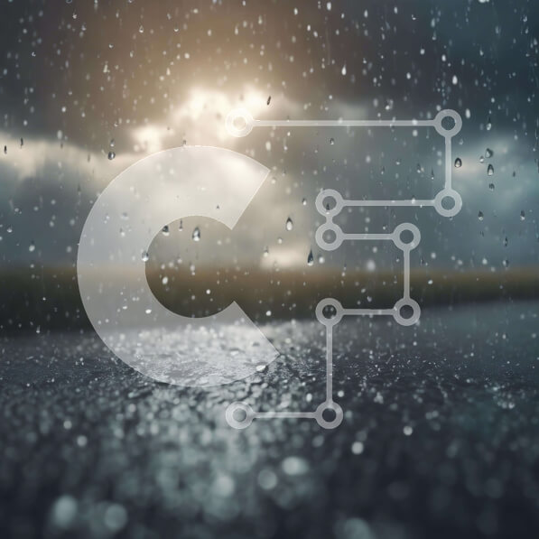 Intra Συλλεκτικό Ξύλινο Παζλ Plywood  4mm - Βροχερή μέρα στο δρόμο με σταγόνες βροχής που πέφτουν Σε Ξύλινο Κουτί - Διαστάσεις Puzzle: 10x10 cm – 25 κομμάτια