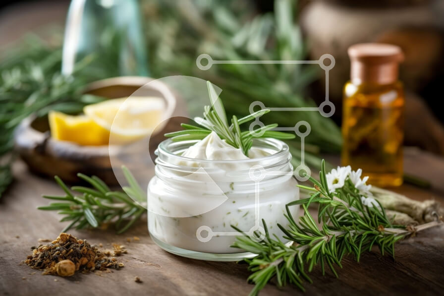 Σετ των 2 Intra Συλλεκτικό Ξύλινο Παζλ Plywood  4mm - Λαχταριστή κρέμα με δεντρολίβανο και λεμόνι σε ξύλινο τραπέζι Σε Ξύλινο Κουτί - Διαστάσεις: 10x10 cm – 25 κομμάτια