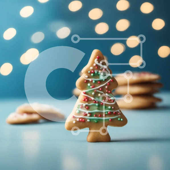 Σετ των 2 Intra Συλλεκτικό Ξύλινο Παζλ Plywood  4mm - Μπισκότο χριστουγεννιάτικου δέντρου με πάγωμα και πασπάλισμα Σε Ξύλινο Κουτί - Διαστάσεις: 10x10 cm – 25 κομμάτια