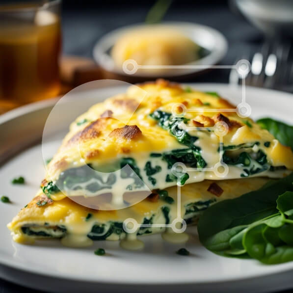 Σετ των 2 Intra Συλλεκτικό Ξύλινο Παζλ Plywood  4mm - Λαχταριστό κις σπανάκι και τυρί σε λευκό πιάτο Σε Ξύλινο Κουτί - Διαστάσεις: 10x10 cm – 25 κομμάτια