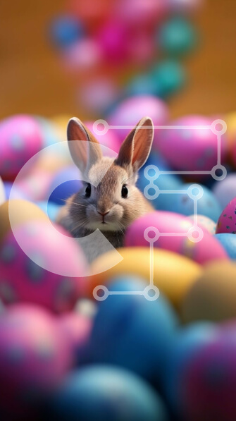 Intra Συλλεκτικό Ξύλινο Παζλ Plywood  4mm - Αξιολάτρευτο πασχαλινό λαγουδάκι με πολύχρωμα αυγά Σε Ξύλινο Κουτί - Διαστάσεις: 10x10 cm – 25 κομμάτια